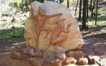Sculpture aborigène dans la plus importante montagne du Sud de l'Australie, Flinders Ranges